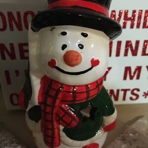 Cheerful Snowman Holiday Figurine